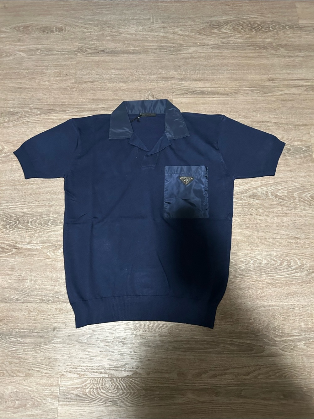 Prada No Button Collared Shirt
Dark Blue